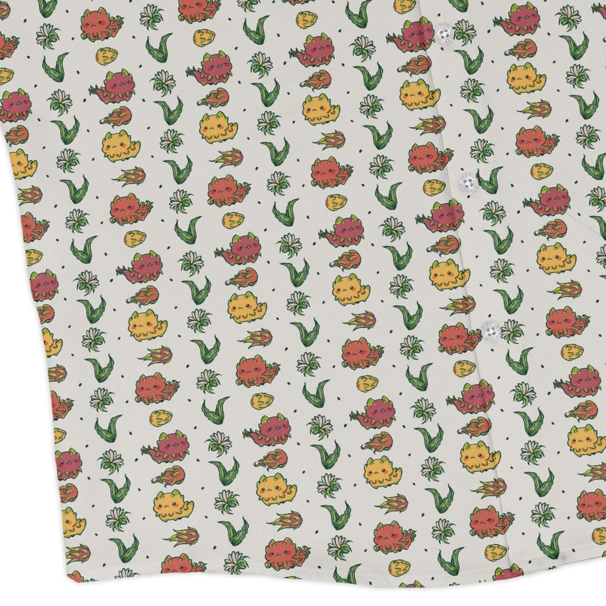 Dragon Fruit Seed Long Sleeve Button Up Shirt Geek Nerd adult sizing anime Design by Ardi Tong