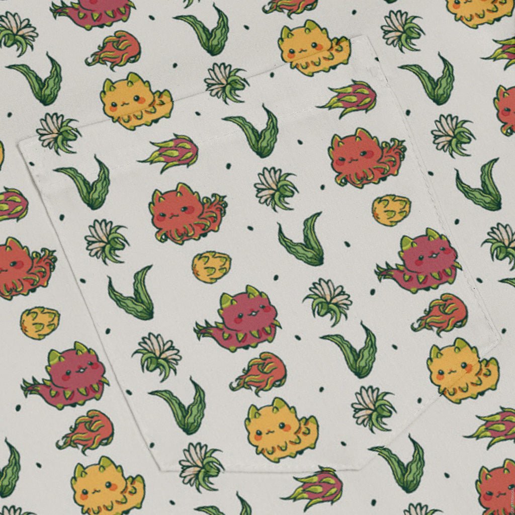 Dragon Fruit Seed Long Sleeve Button Up Shirt Geek Nerd adult sizing anime Design by Ardi Tong