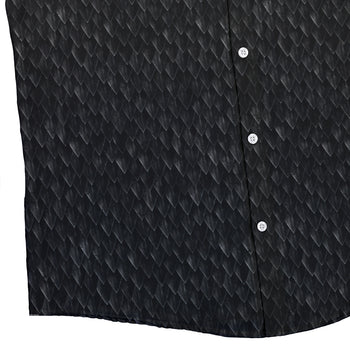 Nerdy Dragon Scales Black Button Up Shirt