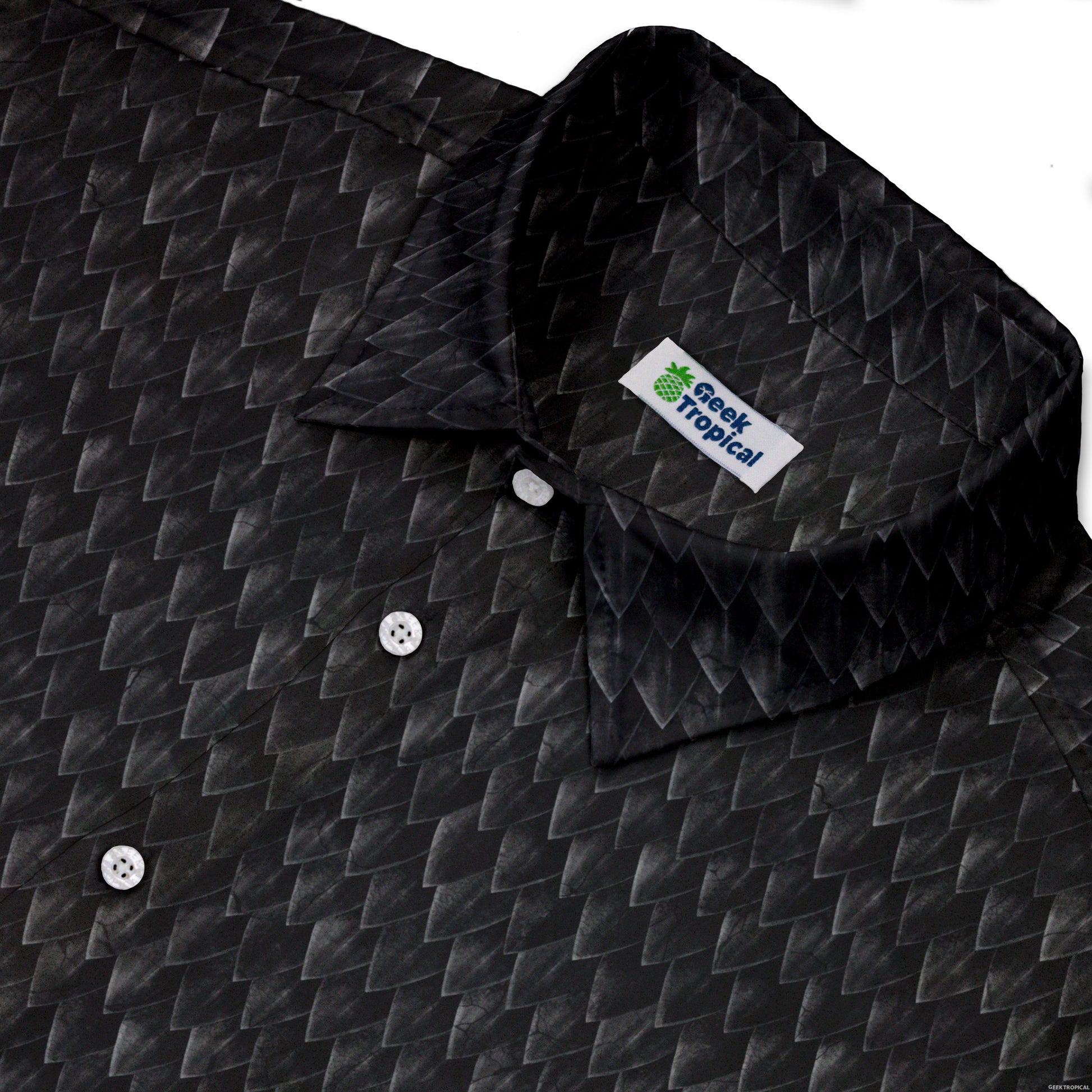 Dragon Scales Black Button Up Shirt 3