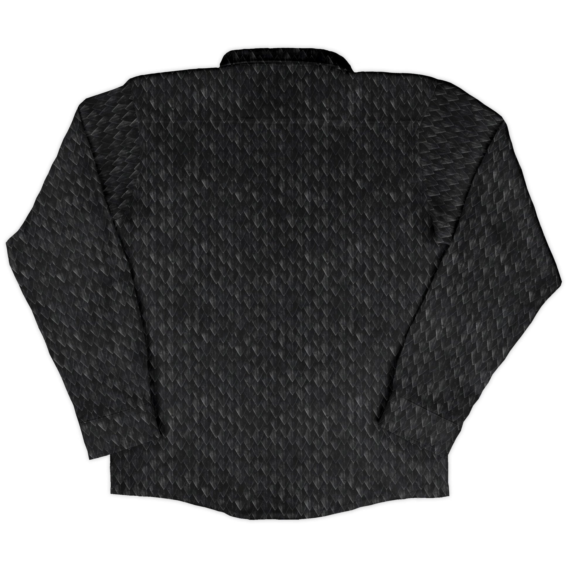 Dragon Scales Black Long Sleeve Button Up Shirt 6