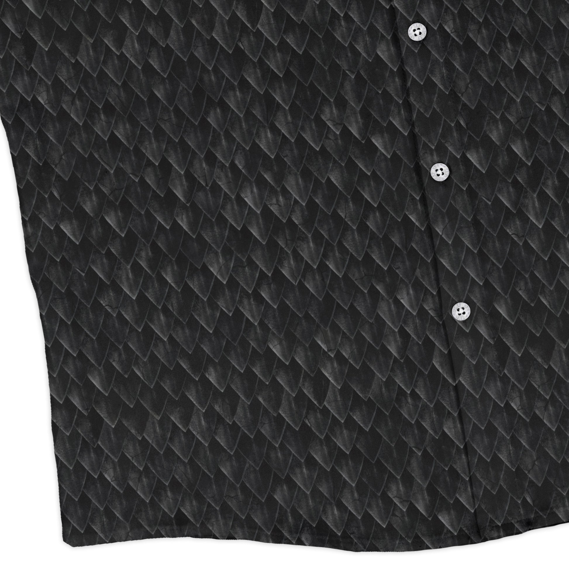 Dragon Scales Black Long Sleeve Button Up Shirt 3