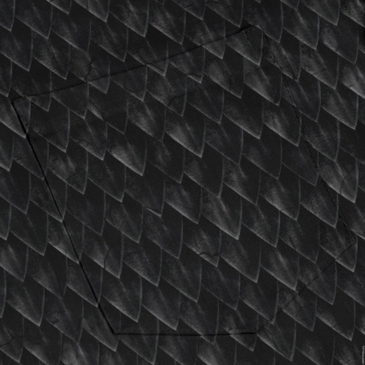 Nerdy Dragon Scales Black Long Sleeve Button Up Shirt