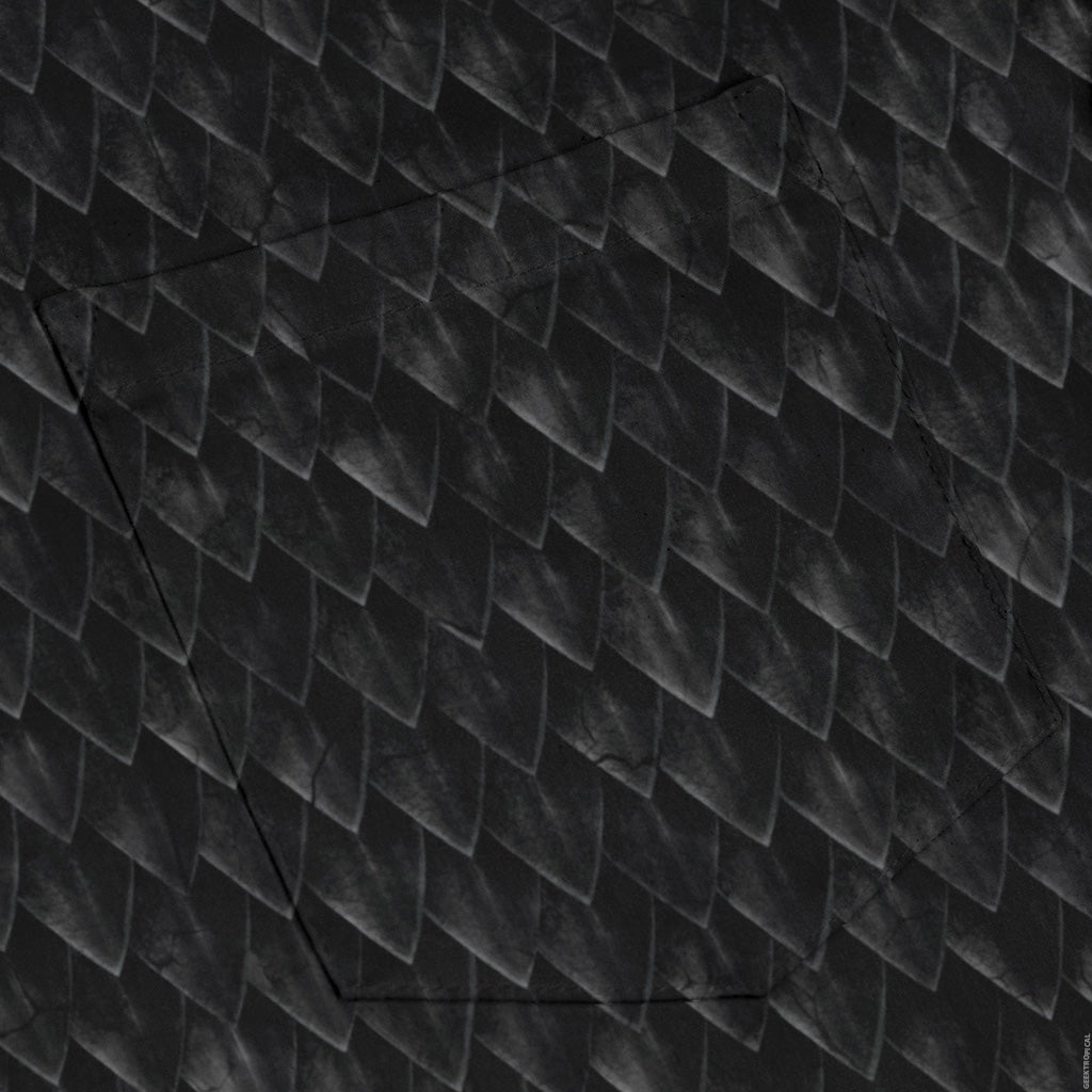 Dragon Scales Black Long Sleeve Button Up Shirt 4