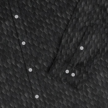 Nerdy Dragon Scales Black Long Sleeve Button Up Shirt