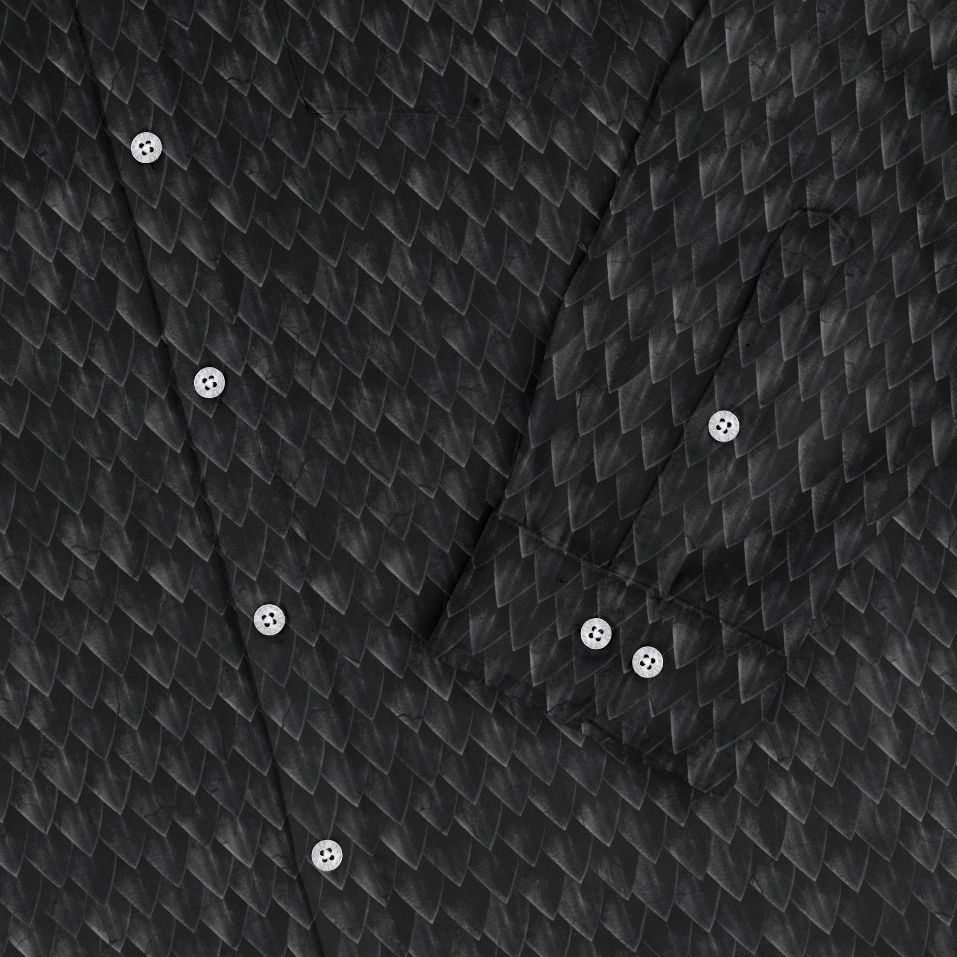Dragon Scales Black Long Sleeve Button Up Shirt 2