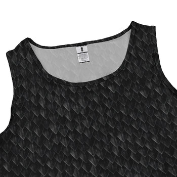 Nerdy Dragon Scales Black Sleeveless Dress