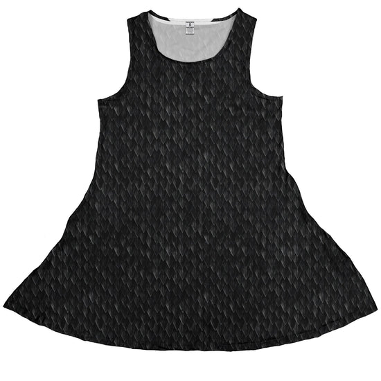 Nerdy Dragon Scales Black Sleeveless Dress