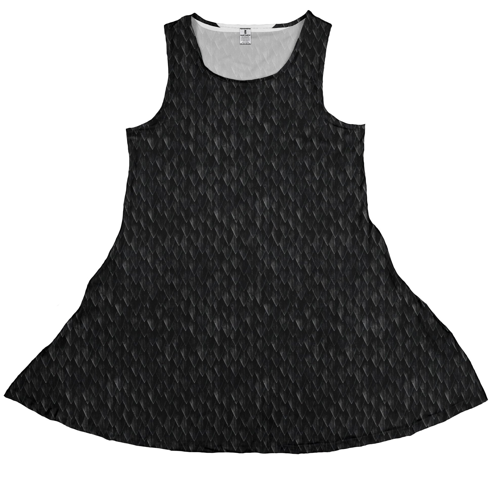Dragon Scales Black Sleeveless Dress 1
