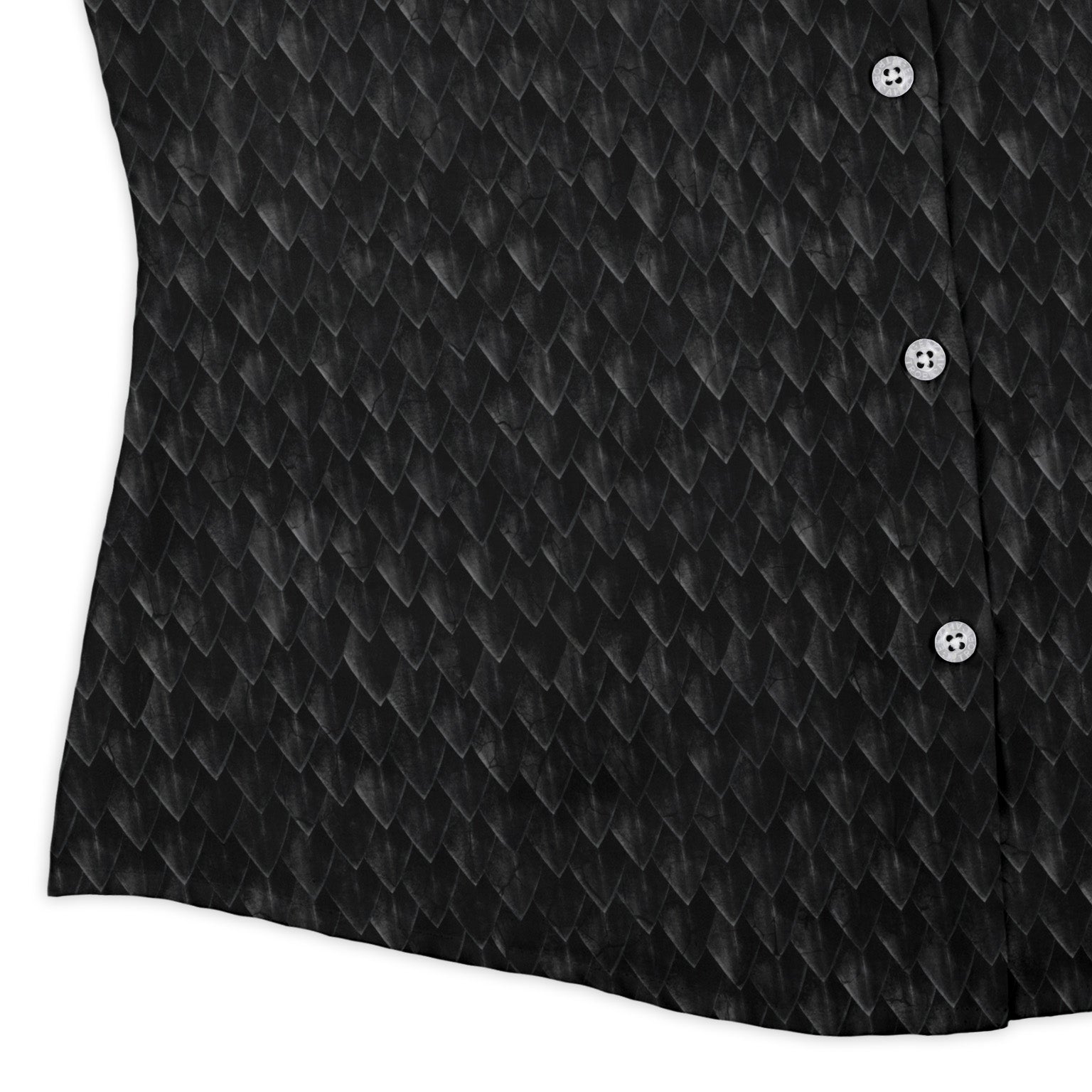 Dragon Scales Black Curvy Button Up Shirt 3