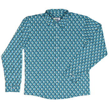 Dragon Scales Blue Dnd Long Sleeve Button Up Shirt 2