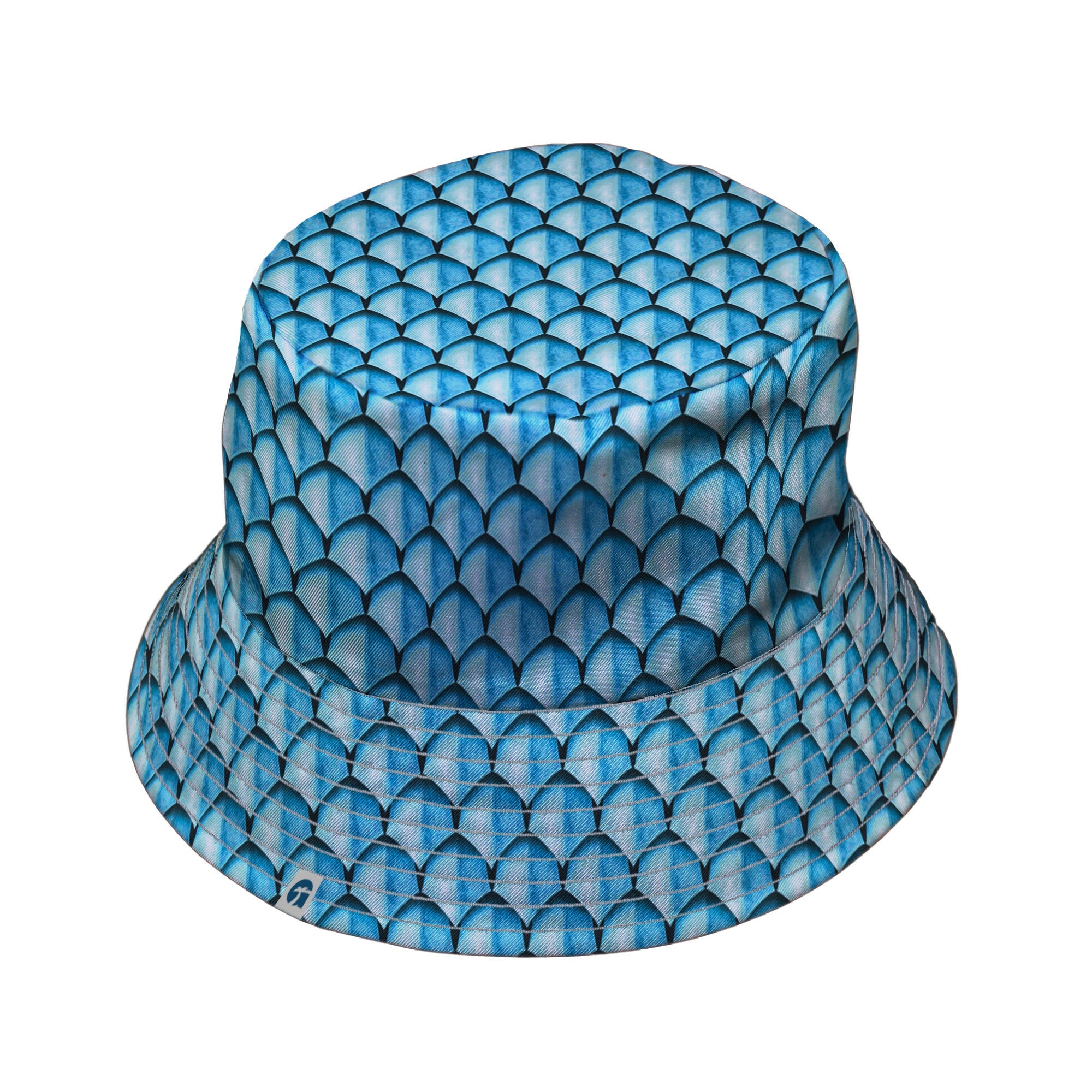 Dragon Scales Blue Dnd Bucket Hat - Designs by Nathan - Fantasy Prints - lx - B