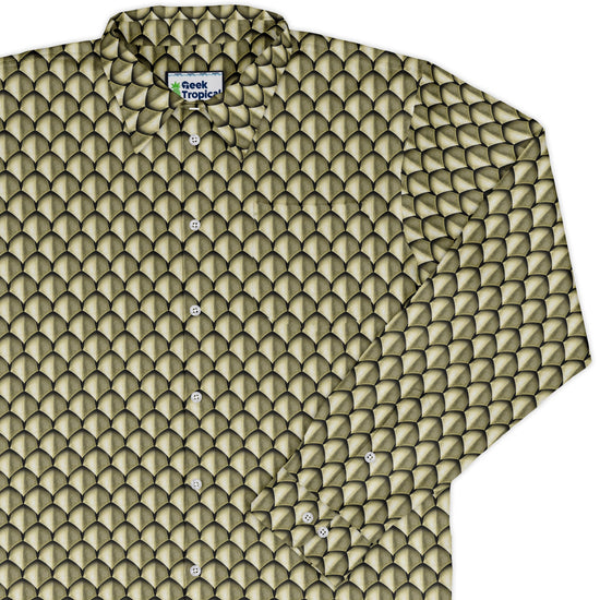 Dragon Scales Gold Dnd Long Sleeve Button Up Shirt 1