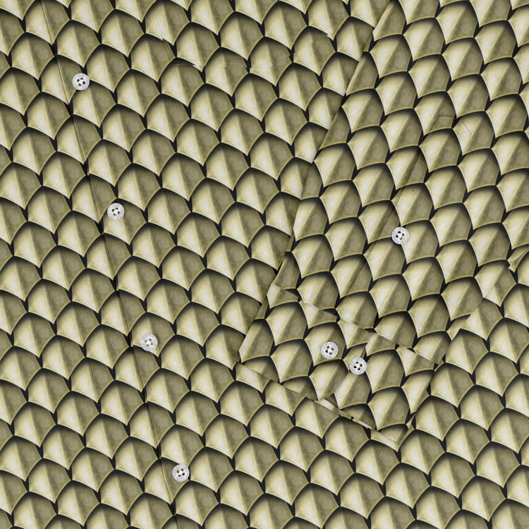 Dragon Scales Gold Dnd Long Sleeve Button Up Shirt Geek Nerd adult sizing Designs by Nathan Fantasy Prints