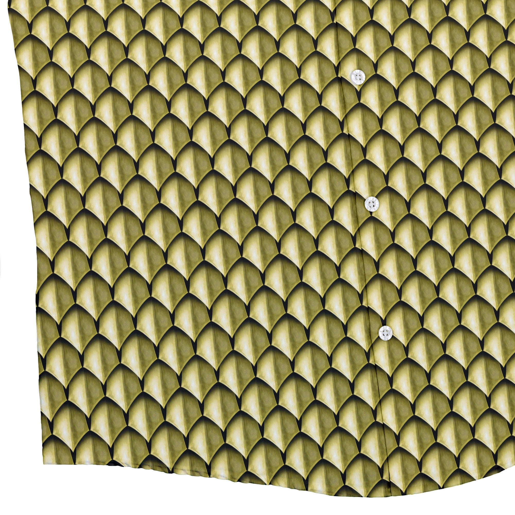 Dragon Scales Gold Dnd Button Up Shirt - adult sizing - Designs by Nathan - Fantasy Prints