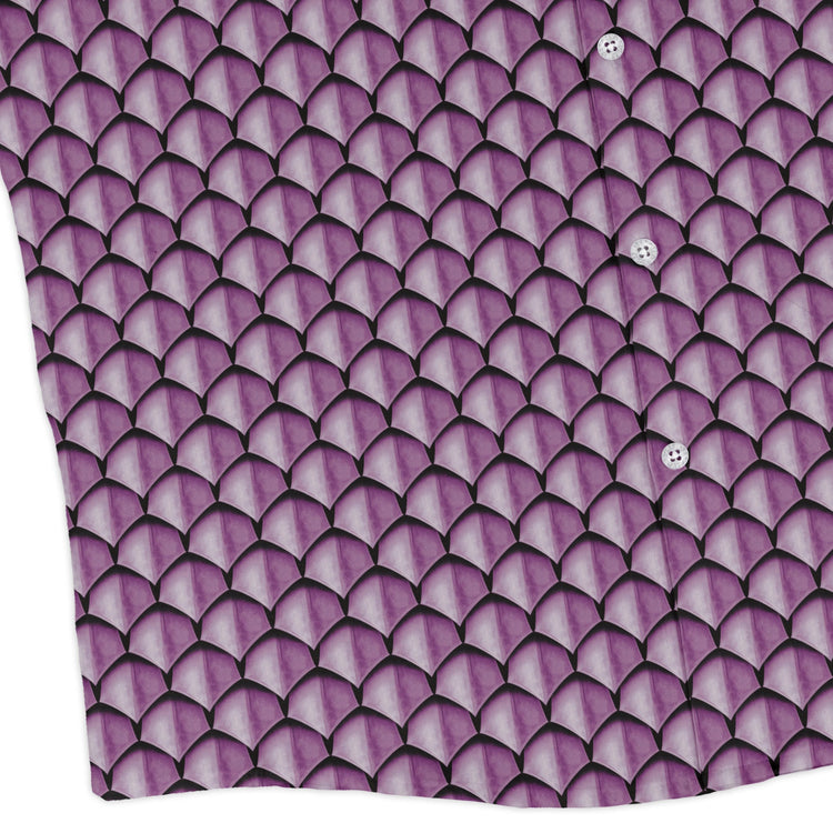 Dragon Scales Pink Dnd Long Sleeve Button Up Shirt Geek Nerd adult sizing Designs by Nathan Fantasy Prints
