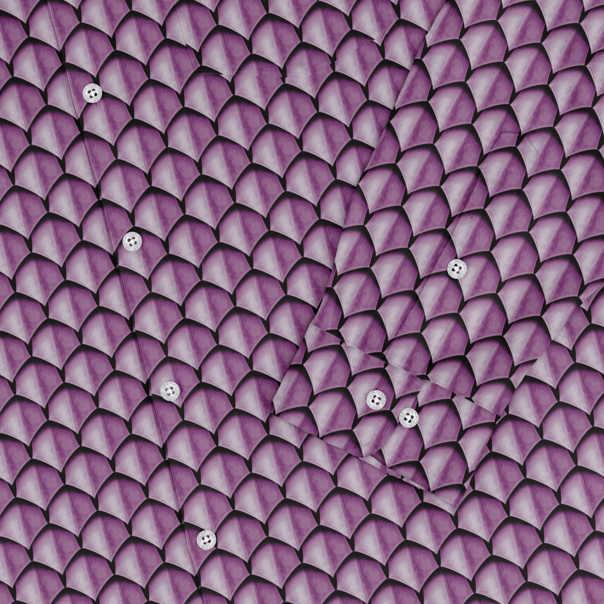 Dragon Scales Pink Dnd Long Sleeve Button Up Shirt Geek Nerd adult sizing Designs by Nathan Fantasy Prints