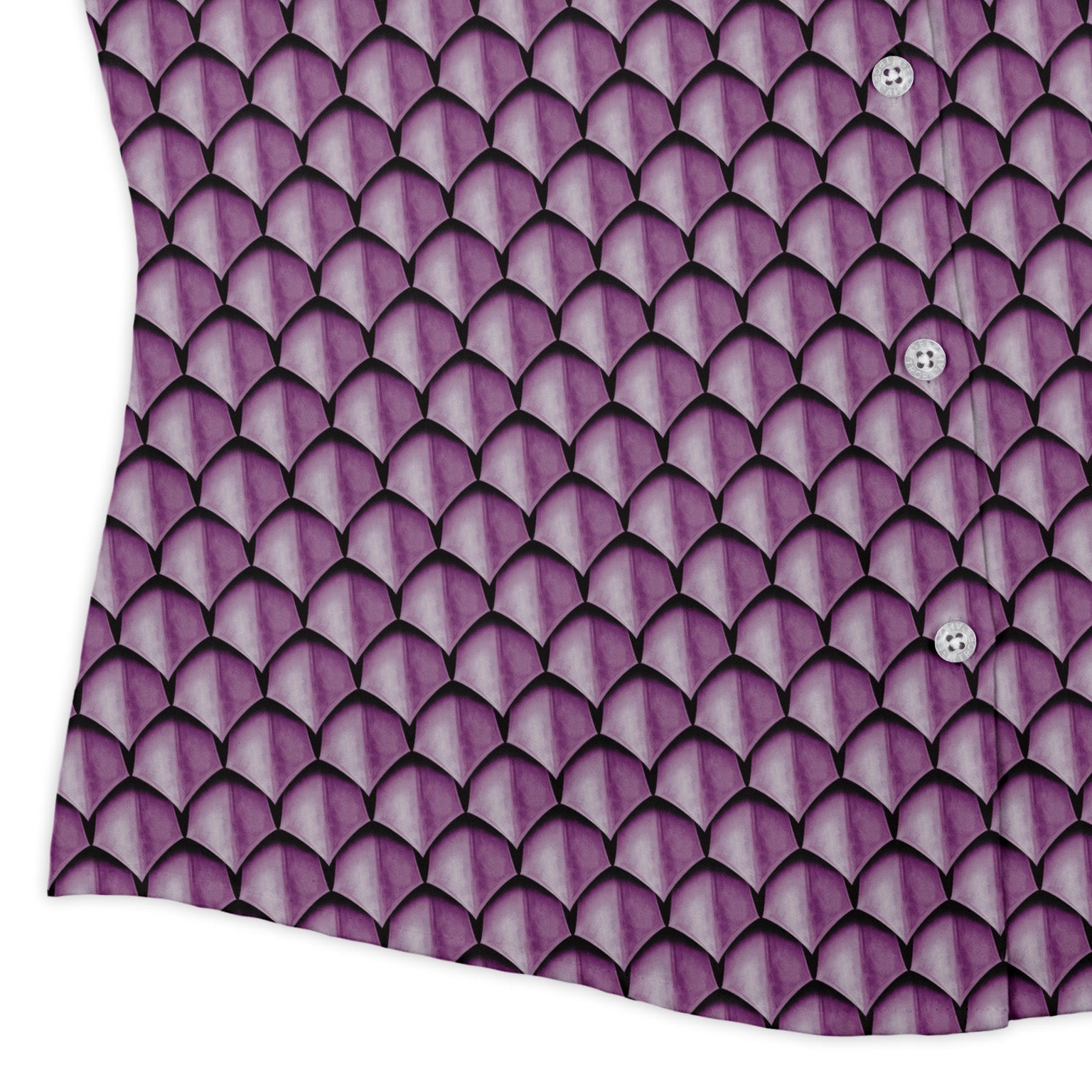 Dragon Scales Pink Dnd Curvy Button Up Shirt Geek Nerd Designs by Nathan Fantasy Prints Q3