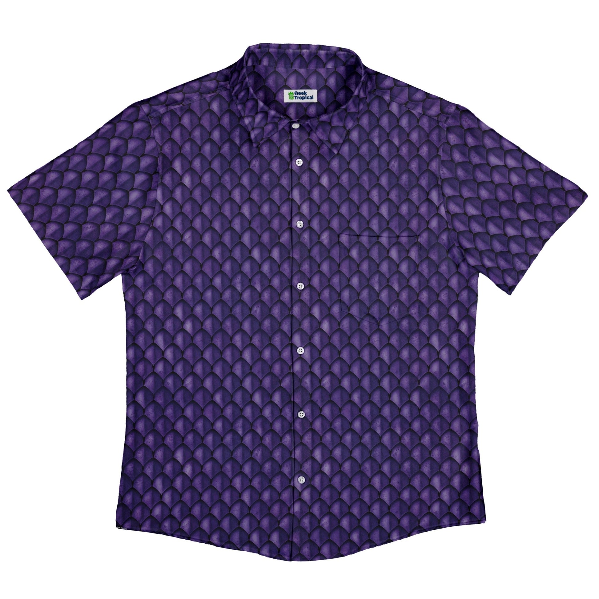 Dragon Scales Purple Dnd Button Up Shirt Geek Nerd 0925 adult sizing All Adult Button Up Shirts