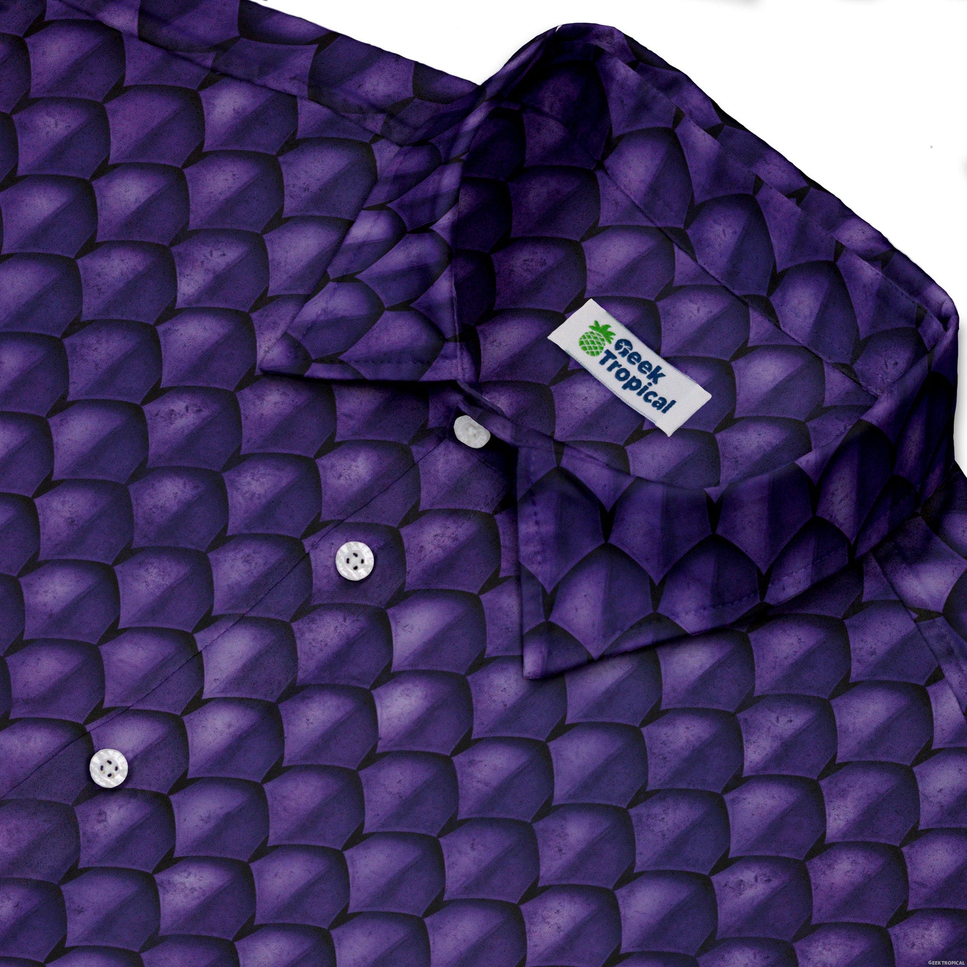 Dragon Scales Purple Dnd Button Up Shirt Geek Nerd 0925 adult sizing All Adult Button Up Shirts
