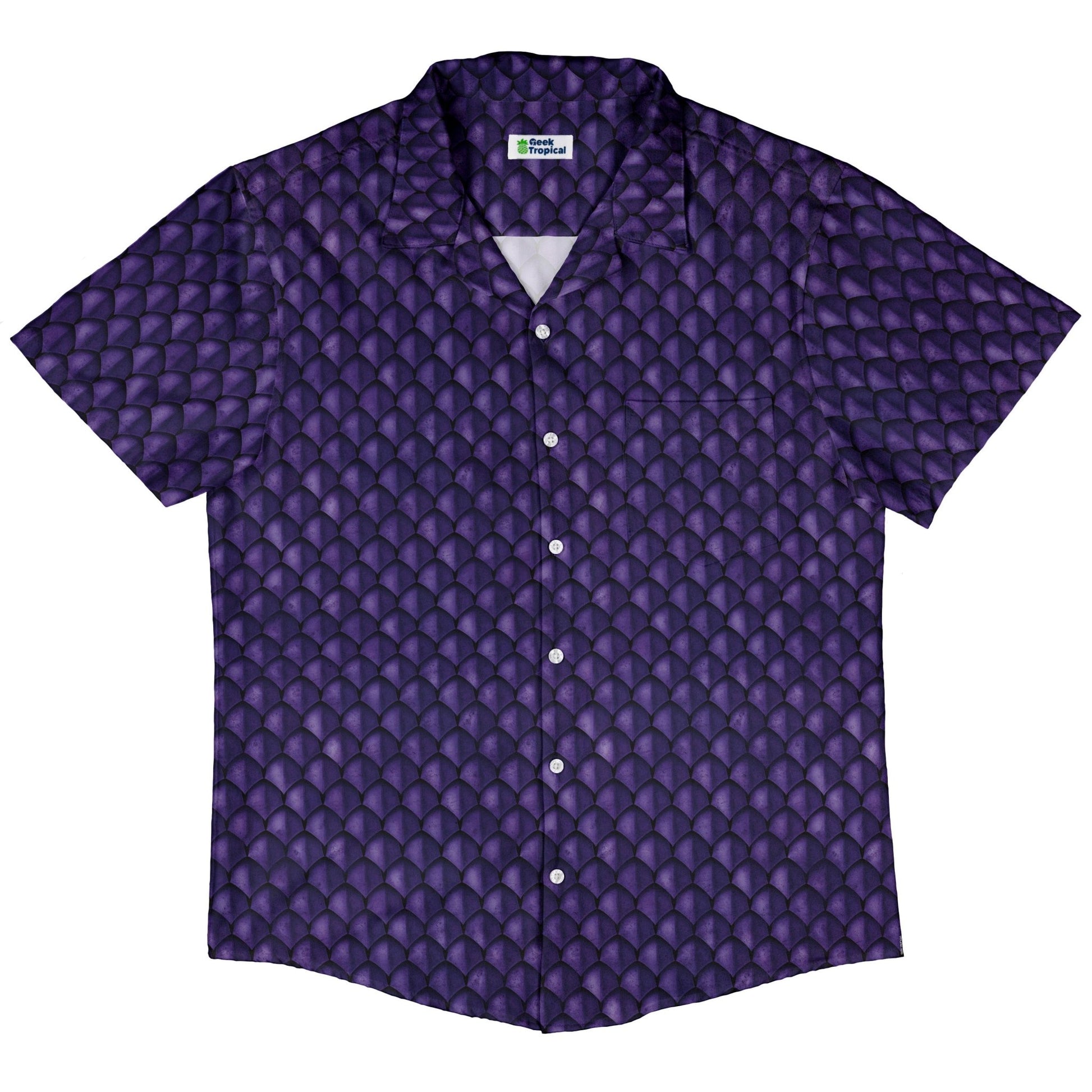 Dragon Scales Purple Dnd Button Up Shirt Geek Nerd 0925 adult sizing All Adult Button Up Shirts