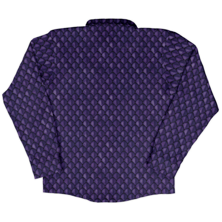 Dragon Scales Purple Dnd Long Sleeve Button Up Shirt Geek Nerd 0925 adult sizing All Adult Button Up Shirts