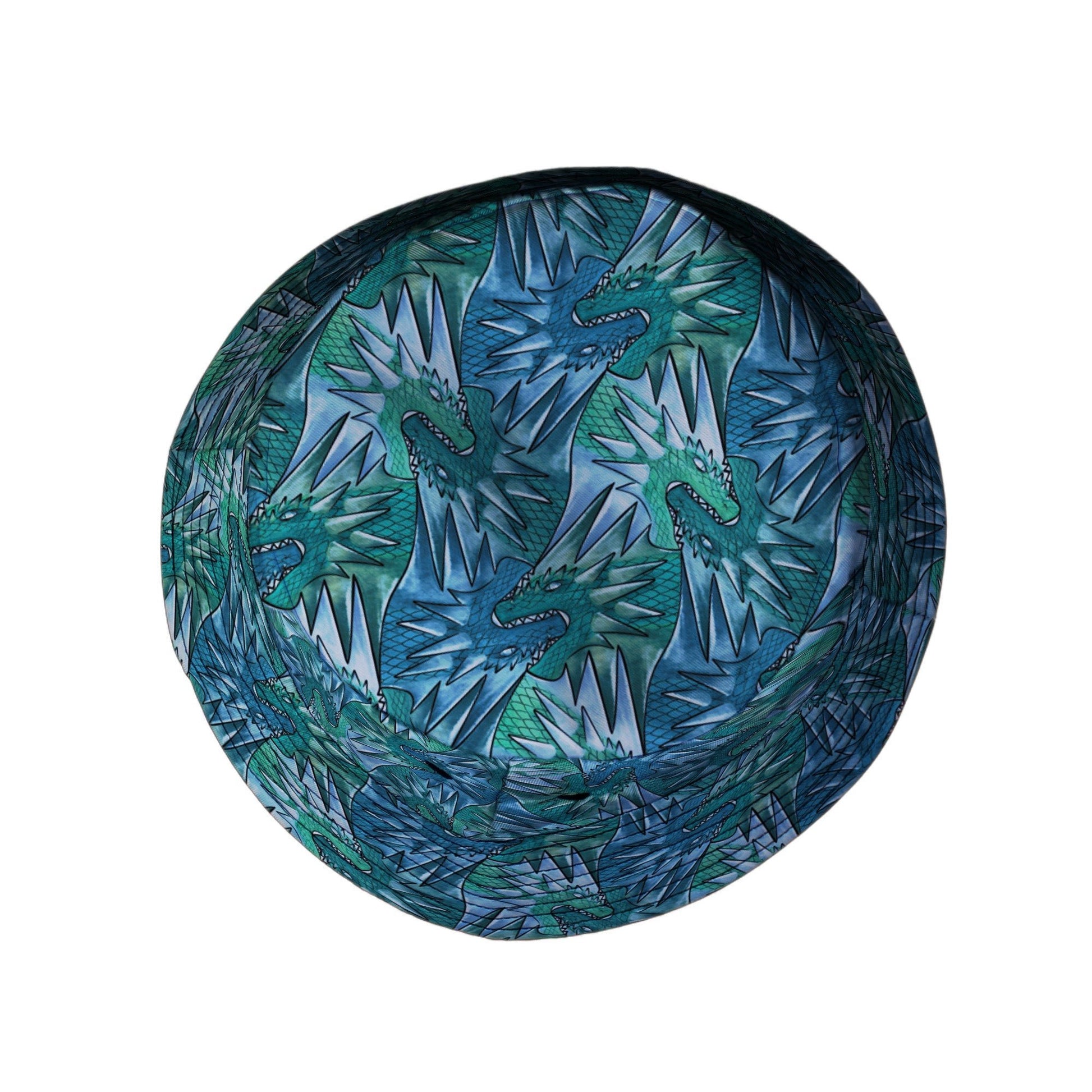 Dragon Weaving Inferno Teal Bucket Hat Geek Nerd Designs by Nathan fantasy prints lx - B