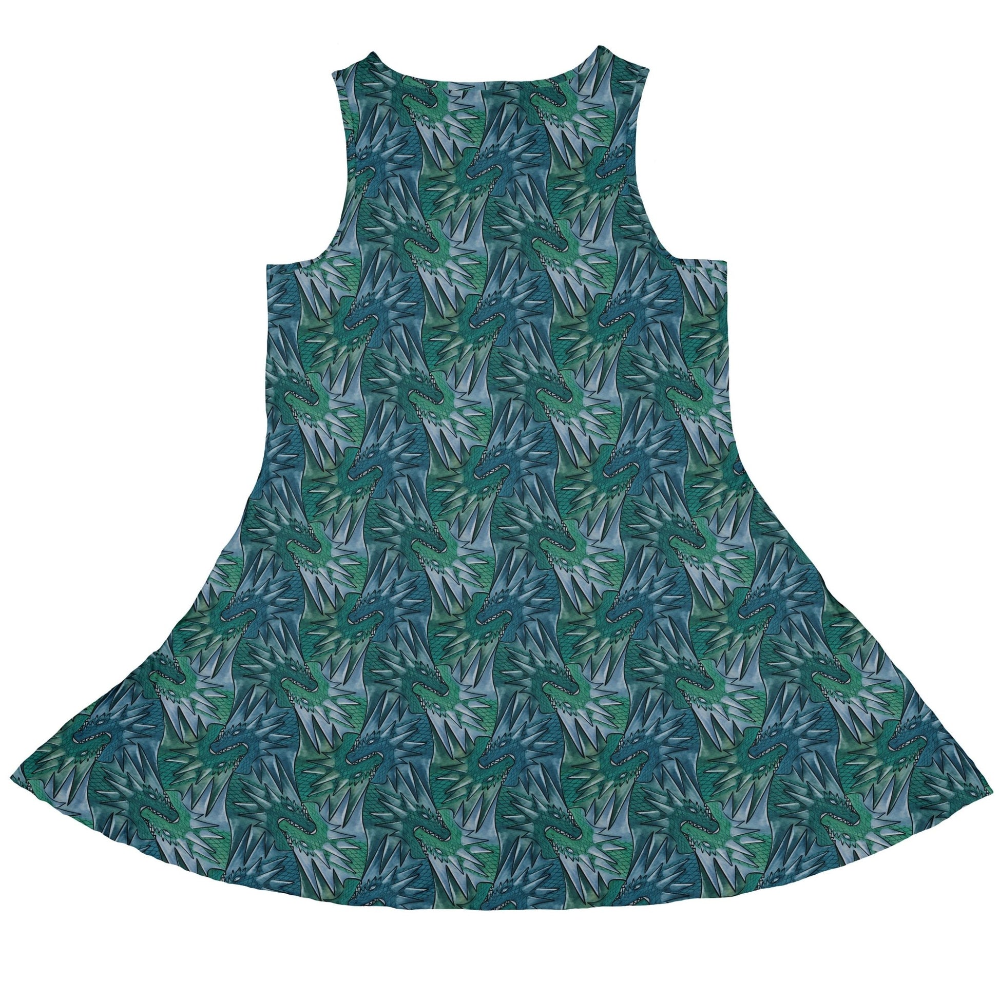 Dragon Weaving Inferno Teal Dress Geek Nerd Designs by Nathan fantasy prints lx - C