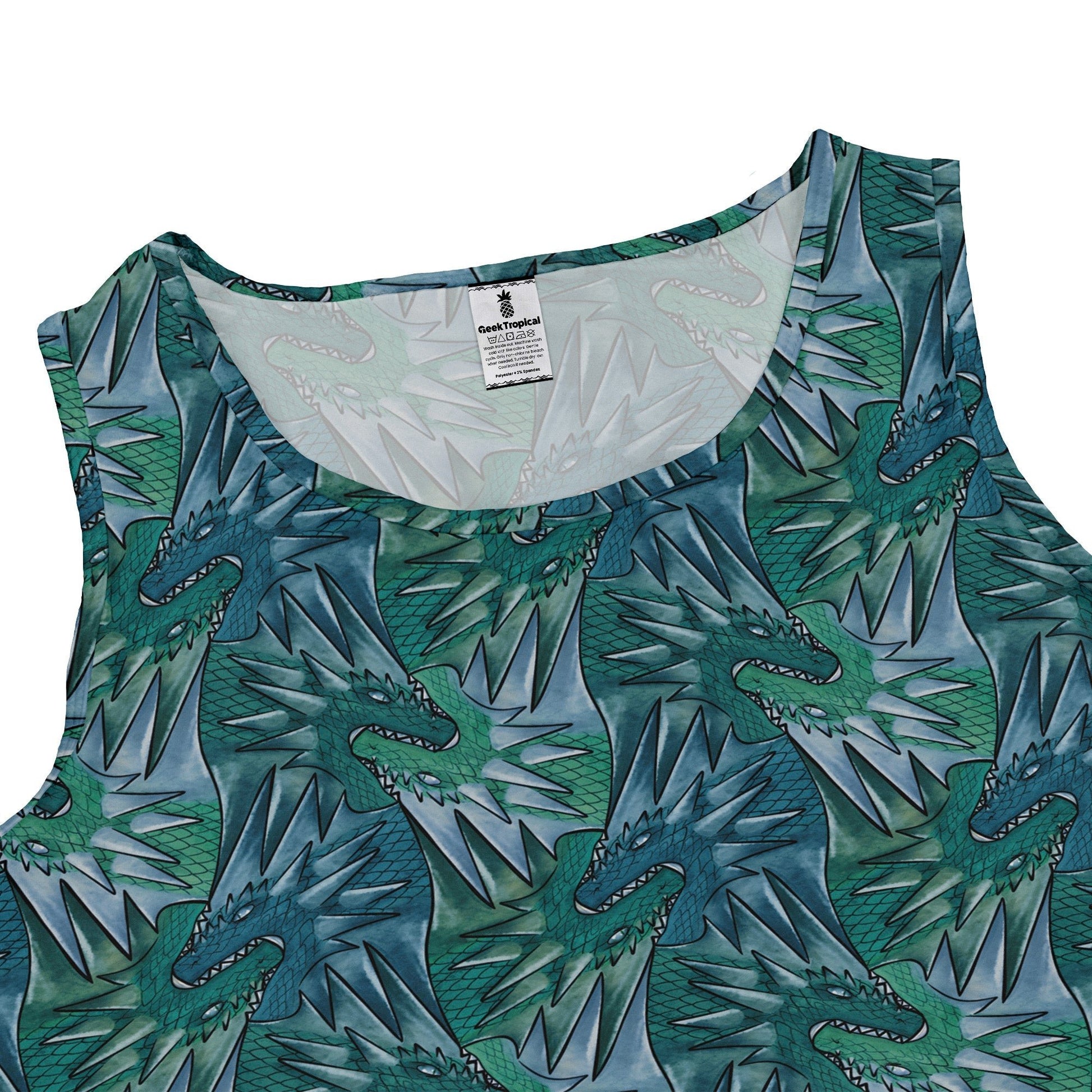 Dragon Weaving Inferno Teal Dress Geek Nerd Designs by Nathan fantasy prints lx - C