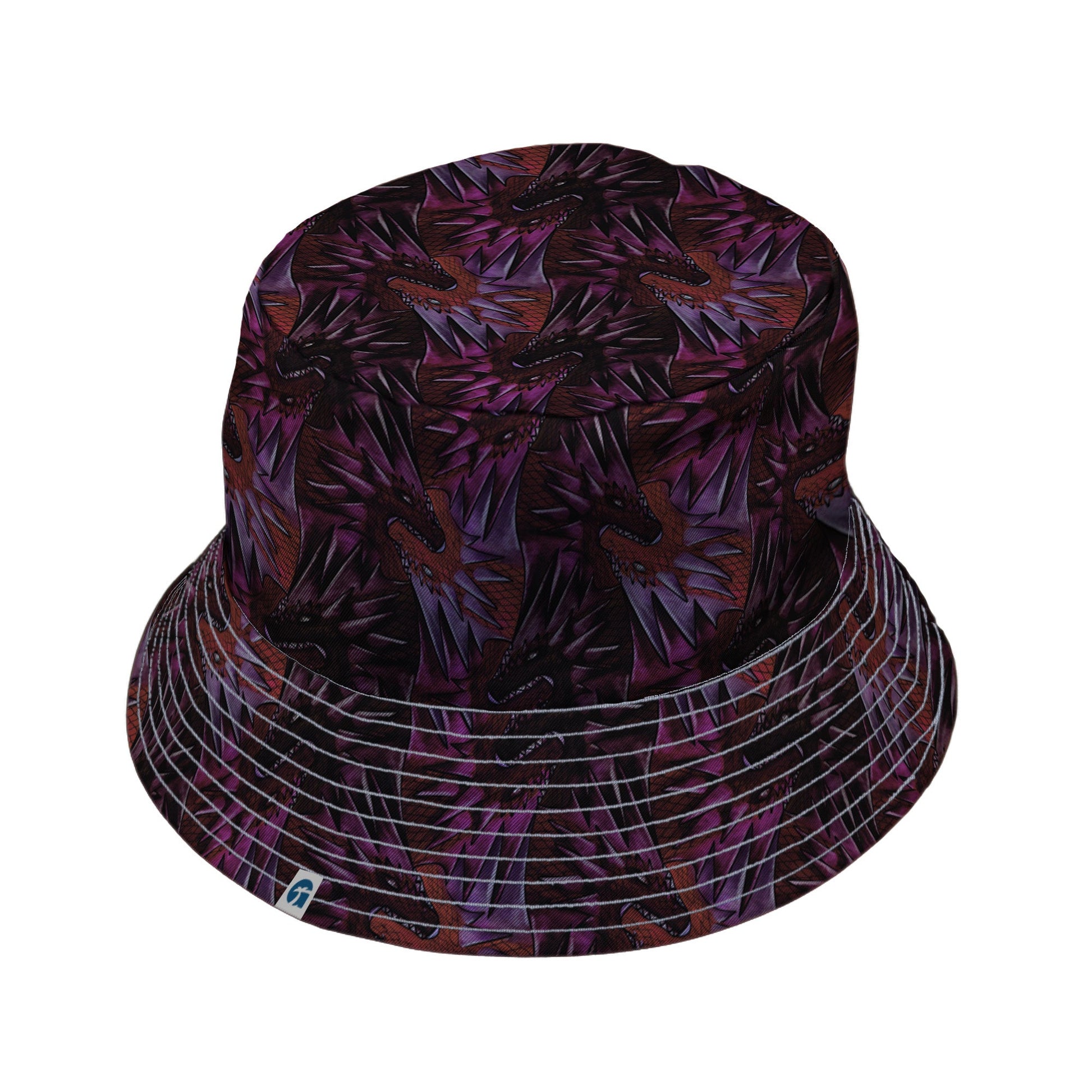 Dragon Weaving Inferno Fire Bucket Hat Geek Nerd Designs by Nathan fantasy prints lx - B