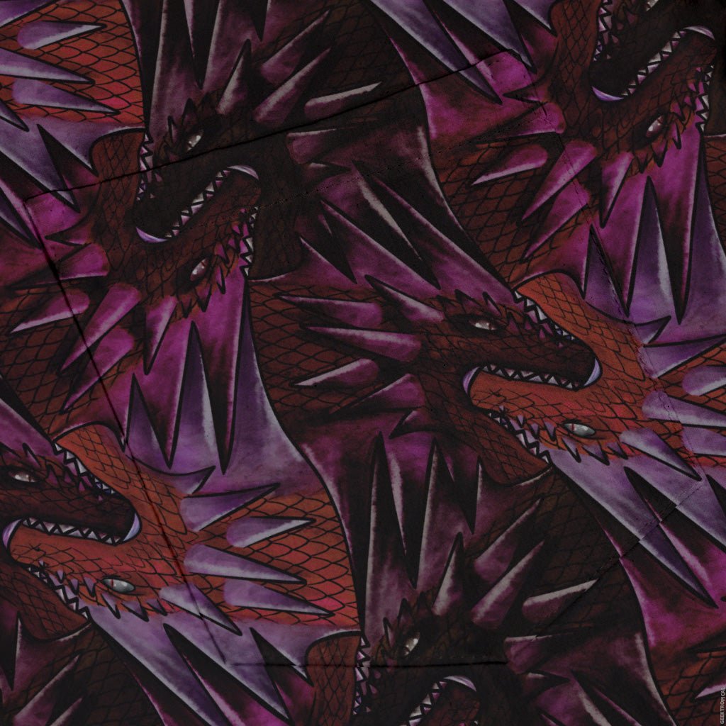 Dragon Weaving Inferno Fire Button Up Shirt Geek Nerd adult sizing Designs by Nathan fantasy prints