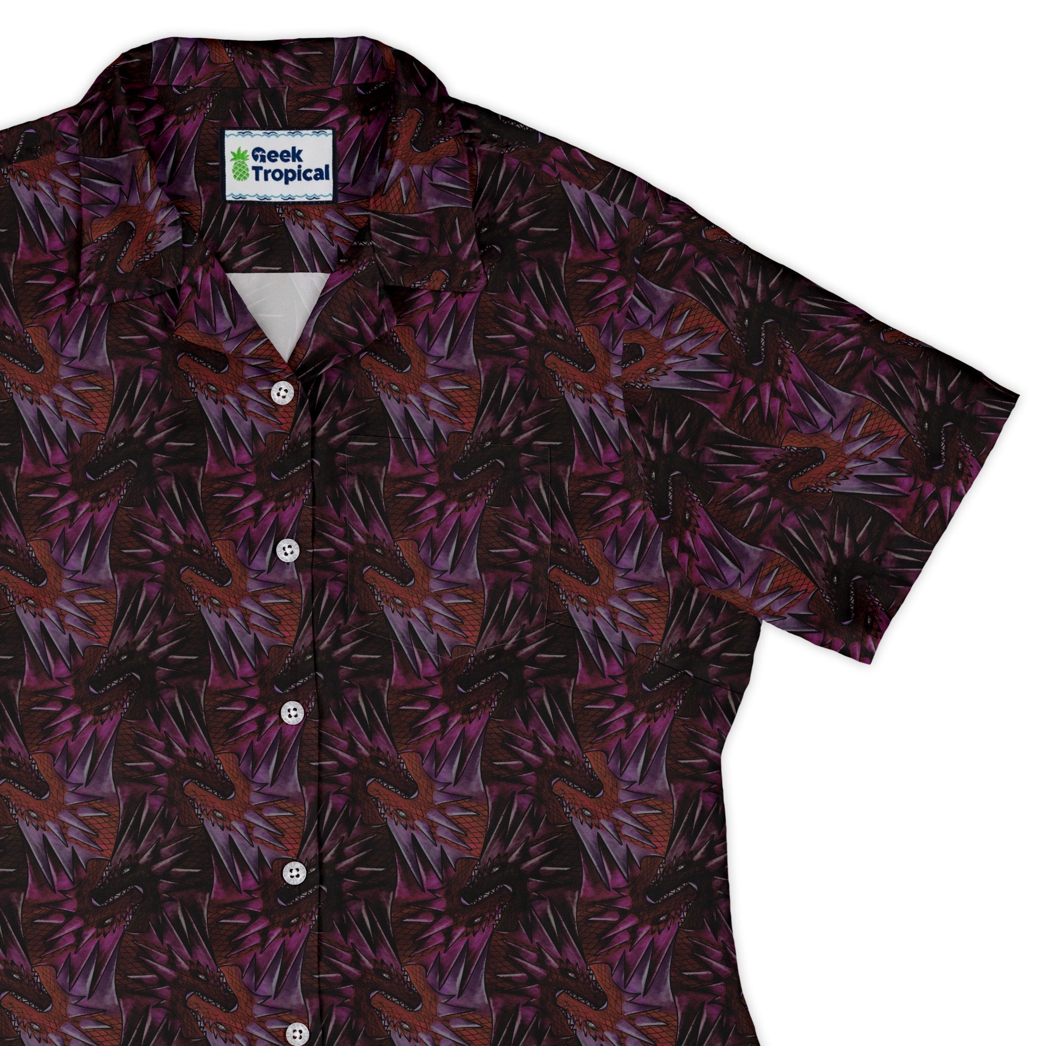 Dragon Weaving Inferno Fire Curvy Button Up Shirt Geek Nerd Designs by Nathan fantasy prints q225