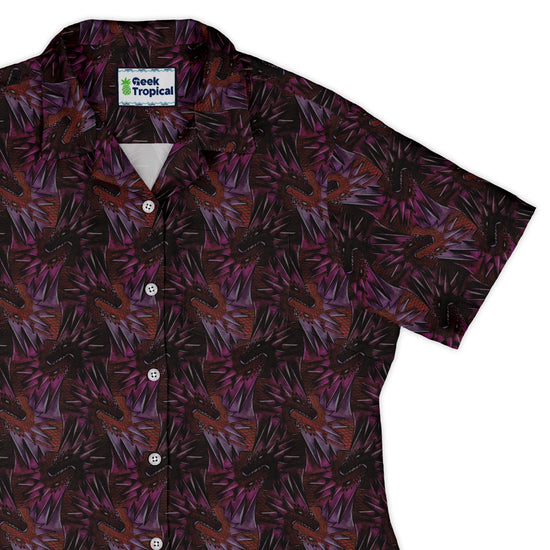 Dragon Weaving Inferno Fire Curvy Button Up Shirt 1