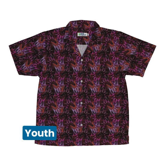 Dragon Weaving Inferno Fire Youth Hawaiian Shirt Geek Nerd Designs by Nathan fantasy prints q225