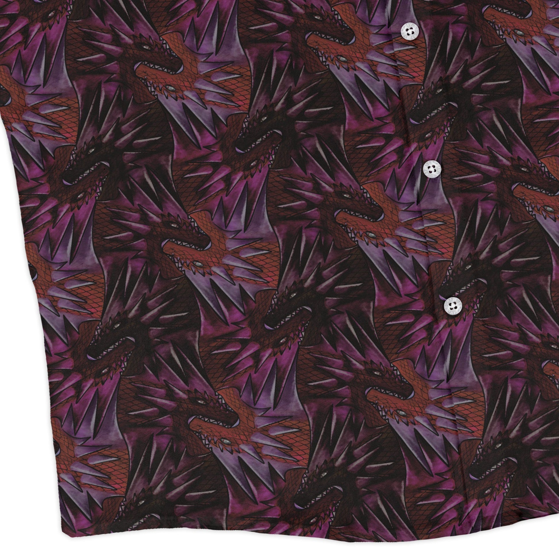 Dragon Weaving Inferno Fire Long Sleeve Button Up Shirt Geek Nerd adult sizing Designs by Nathan fantasy prints