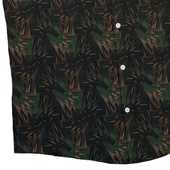 Dragon Weaving Inferno Forest Button Up Shirt Geek Nerd adult sizing Designs by Nathan fantasy prints