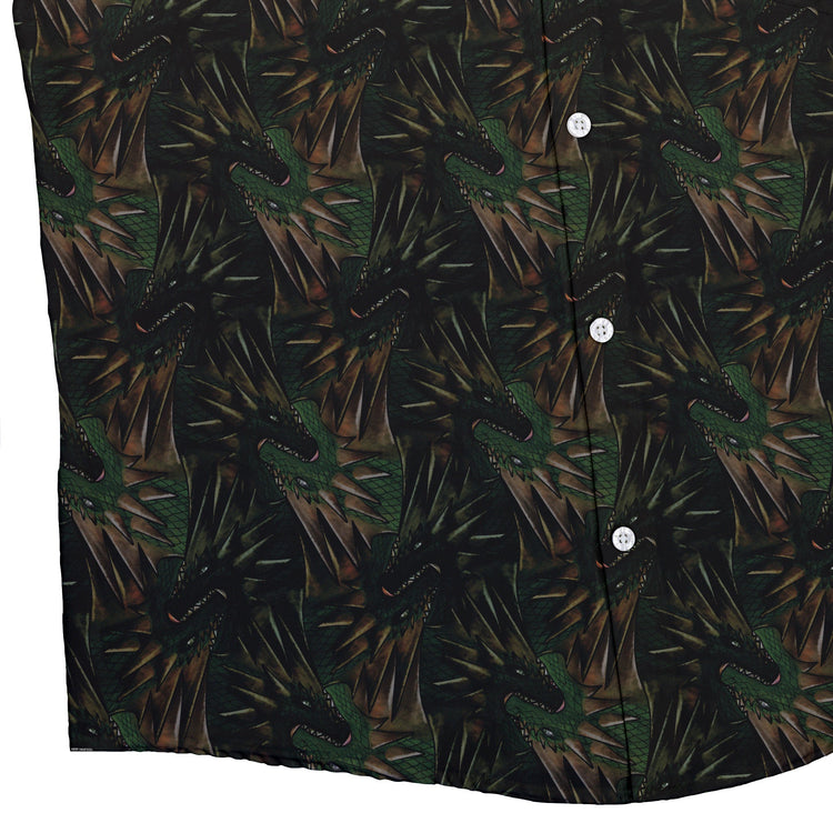 Dragon Weaving Inferno Forest Button Up Shirt Geek Nerd adult sizing Designs by Nathan fantasy prints