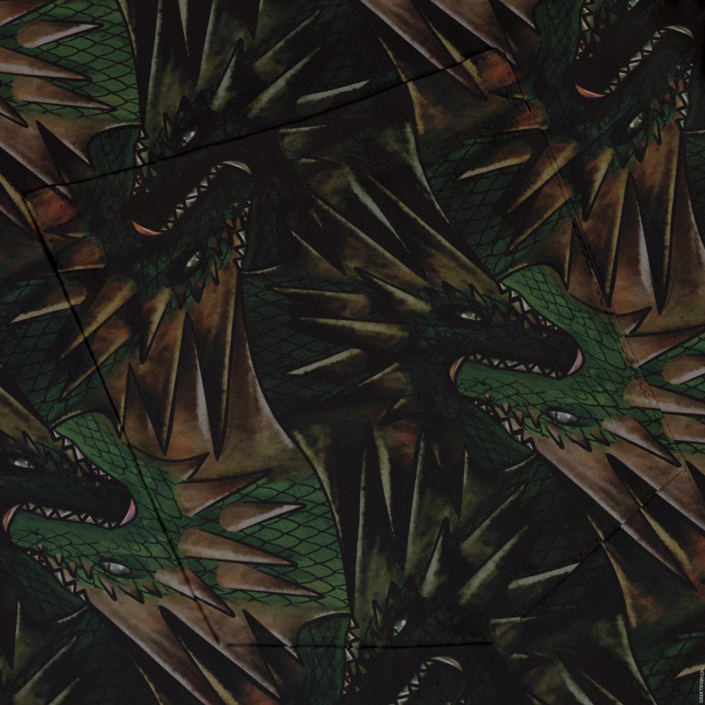 Dragon Weaving Inferno Forest Button Up Shirt Geek Nerd adult sizing Designs by Nathan fantasy prints