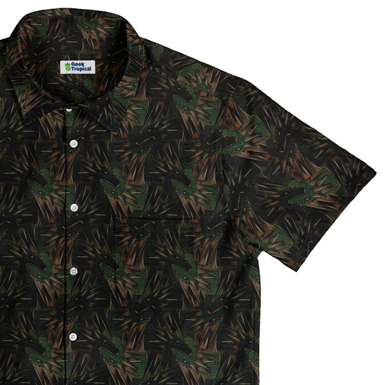 Dragon Weaving Inferno Forest Button Up Shirt Geek Nerd adult sizing Designs by Nathan fantasy prints