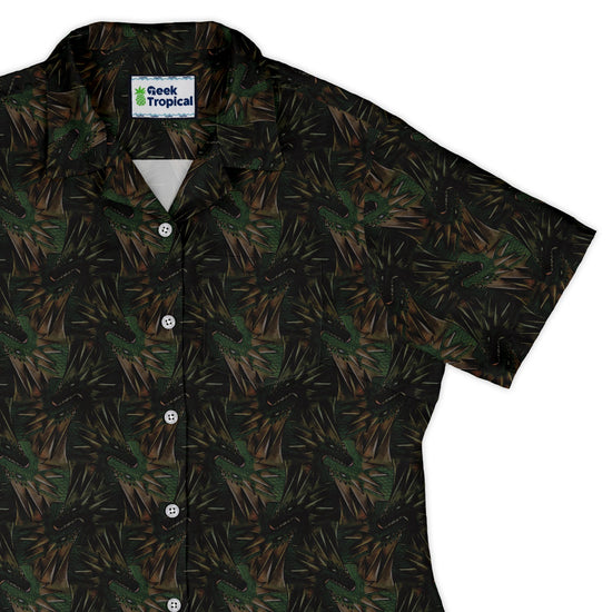 Dragon Weaving Inferno Forest Curvy Button Up Shirt 1