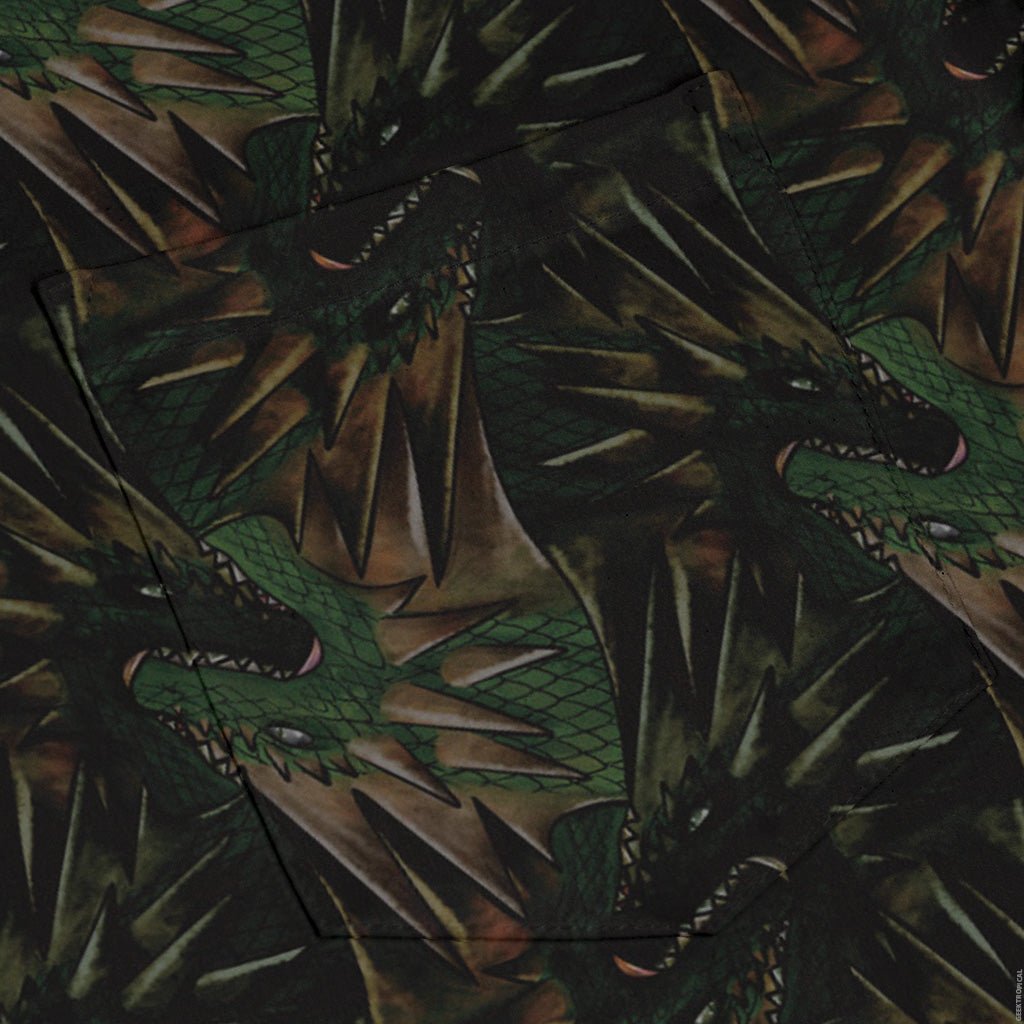 Dragon Weaving Inferno Forest Long Sleeve Button Up Shirt Geek Nerd adult sizing Designs by Nathan fantasy prints