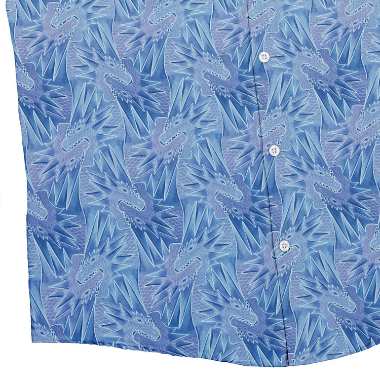 Dragon Weaving Inferno Frost Button Up Shirt Geek Nerd adult sizing Designs by Nathan fantasy prints