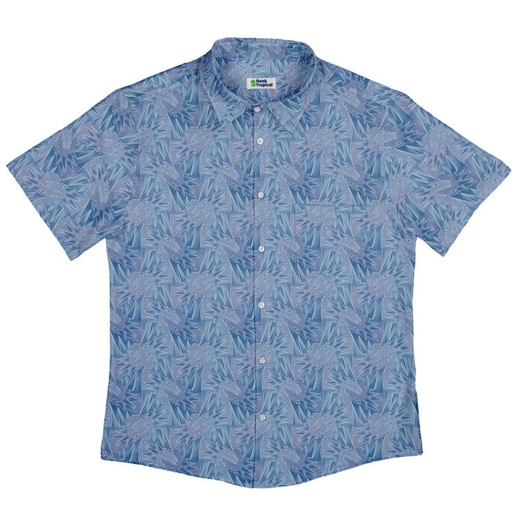 Dragon Weaving Inferno Frost Button Up Shirt Geek Nerd adult sizing Designs by Nathan fantasy prints