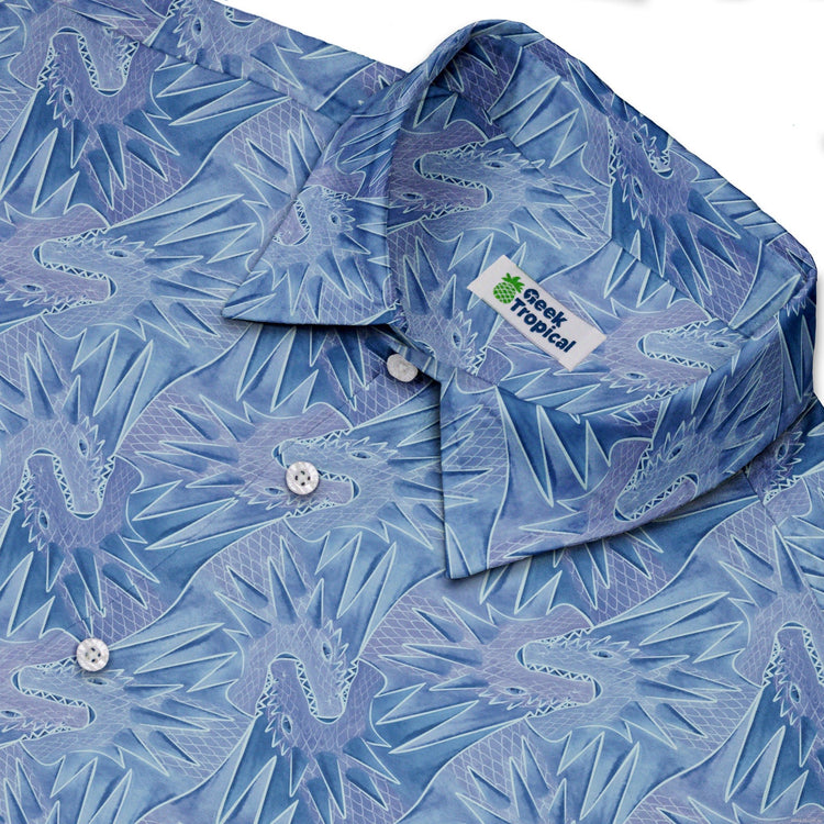 Dragon Weaving Inferno Frost Button Up Shirt Geek Nerd adult sizing Designs by Nathan fantasy prints