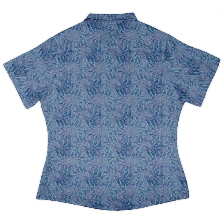 Dragon Weaving Inferno Frost Curvy Button Up Shirt 4