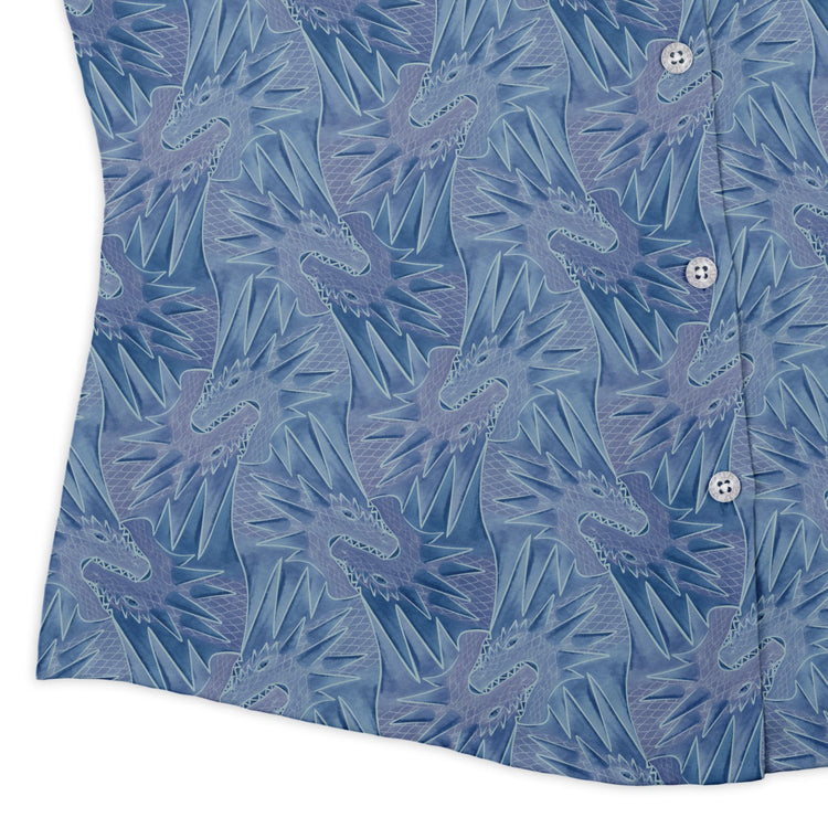 Dragon Weaving Inferno Frost Curvy Button Up Shirt 3