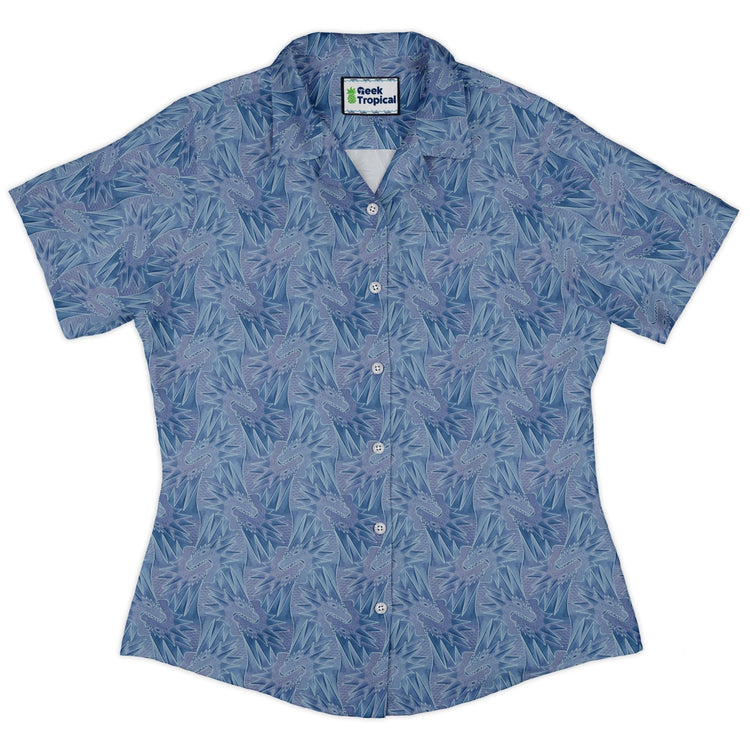 Dragon Weaving Inferno Frost Curvy Button Up Shirt 2