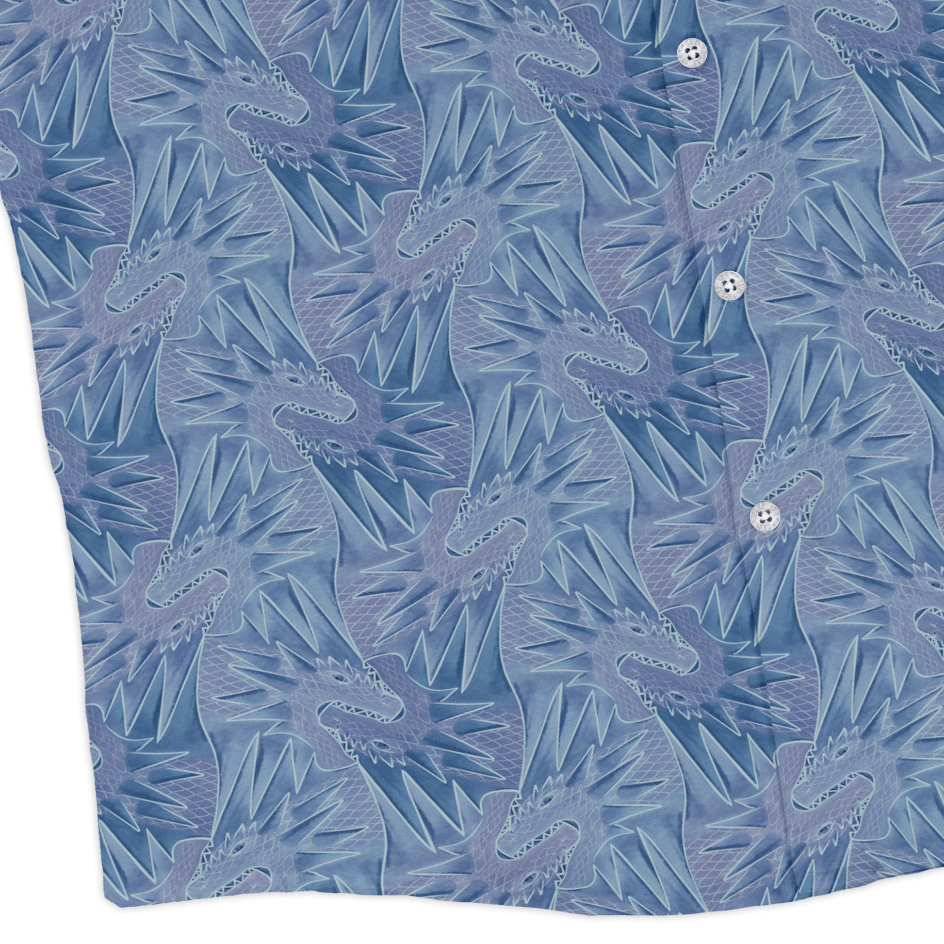 Dragon Weaving Inferno Frost Long Sleeve Button Up Shirt Geek Nerd adult sizing Designs by Nathan fantasy prints