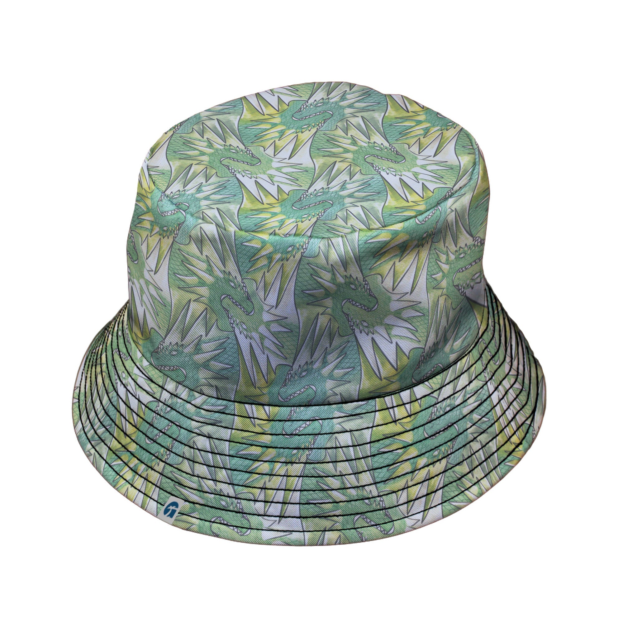 Dragon Weaving Inferno Lime Bucket Hat Geek Nerd Designs by Nathan fantasy prints lx - B