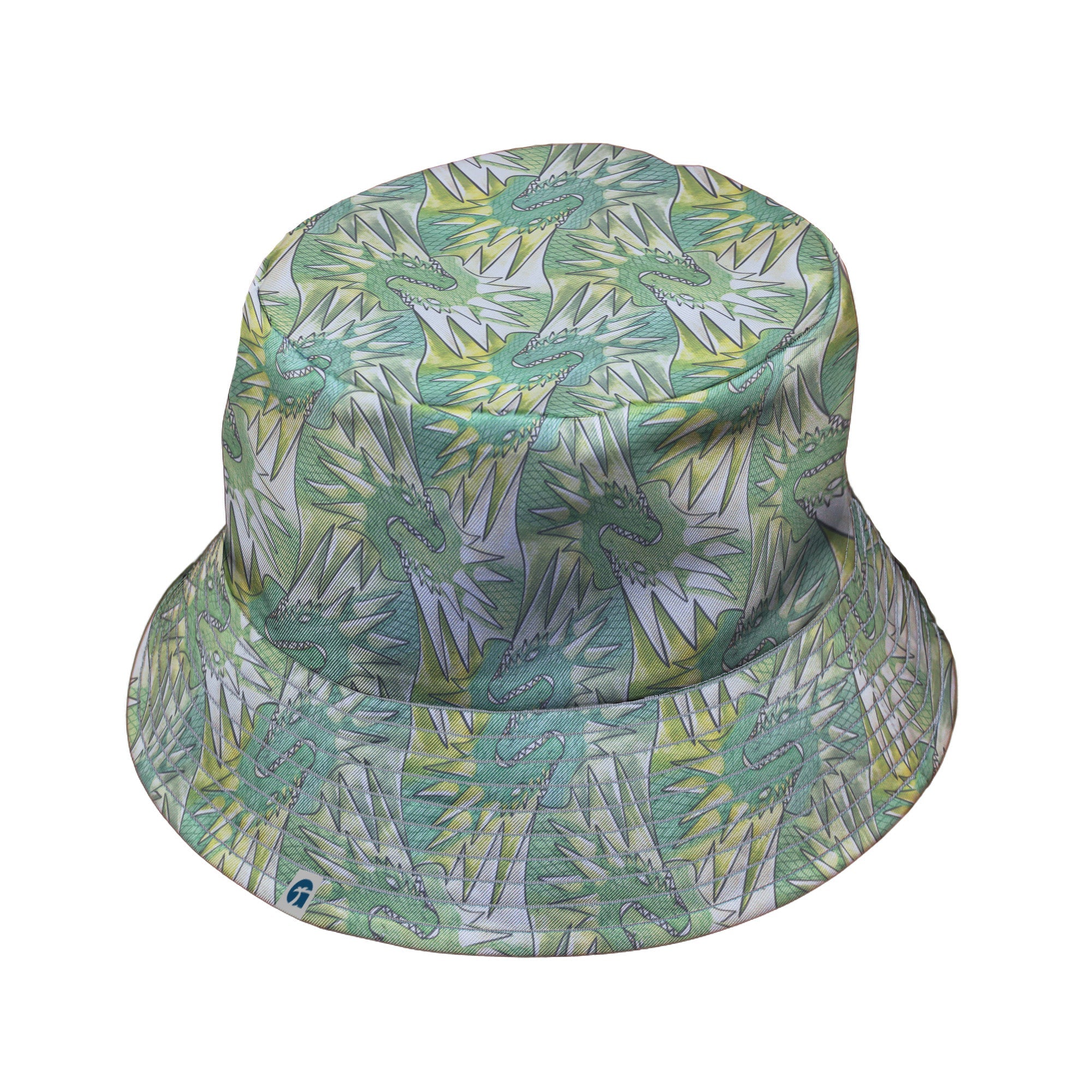 Dragon Weaving Inferno Lime Bucket Hat Geek Nerd Designs by Nathan fantasy prints lx - B